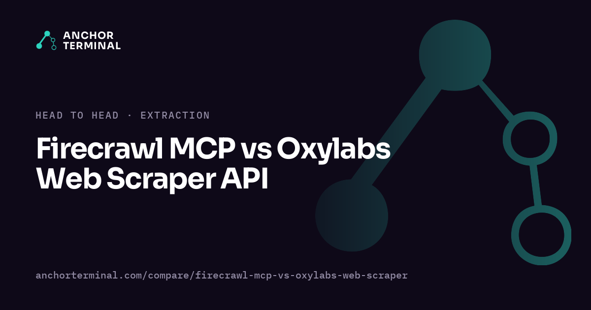 Firecrawl Firecrawl MCP vs Oxylabs Web Scraper for AI agents (2026)