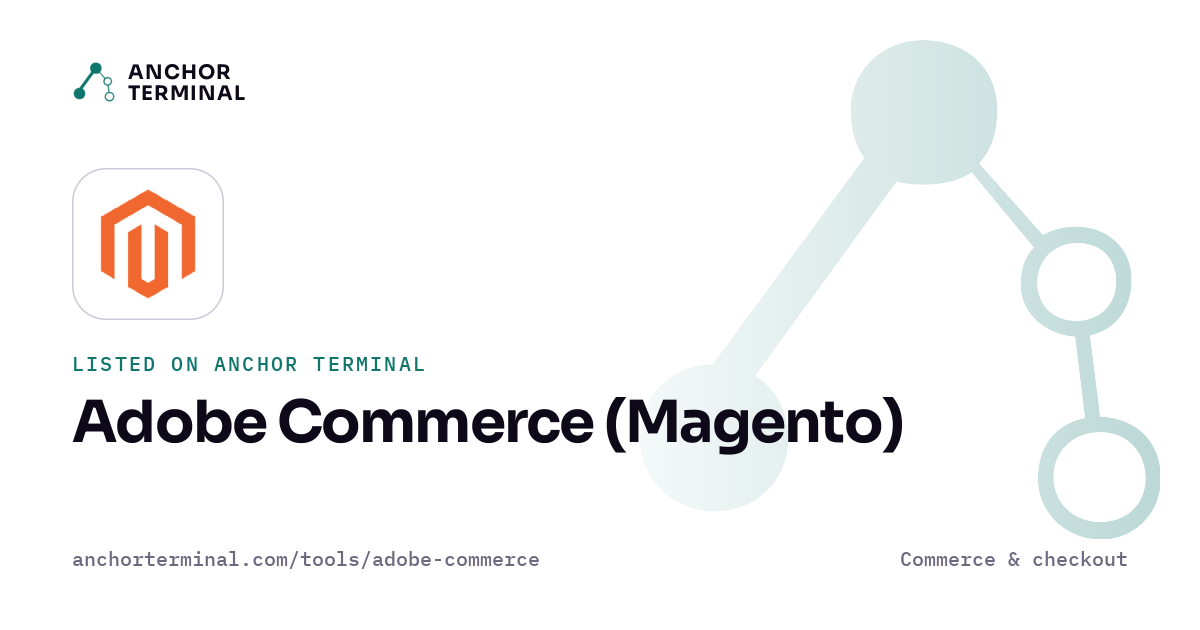 Adobe Commerce (Magento), listed on Anchor Terminal, light sharing image