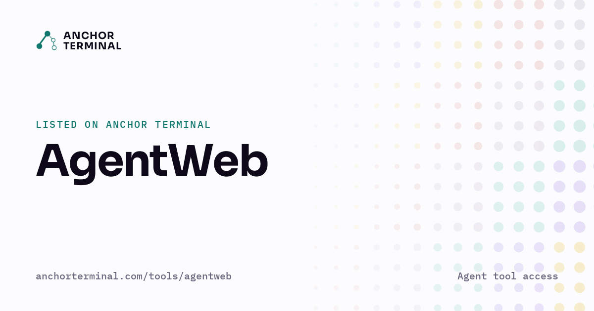 AgentWeb, listed on Anchor Terminal, light sharing image