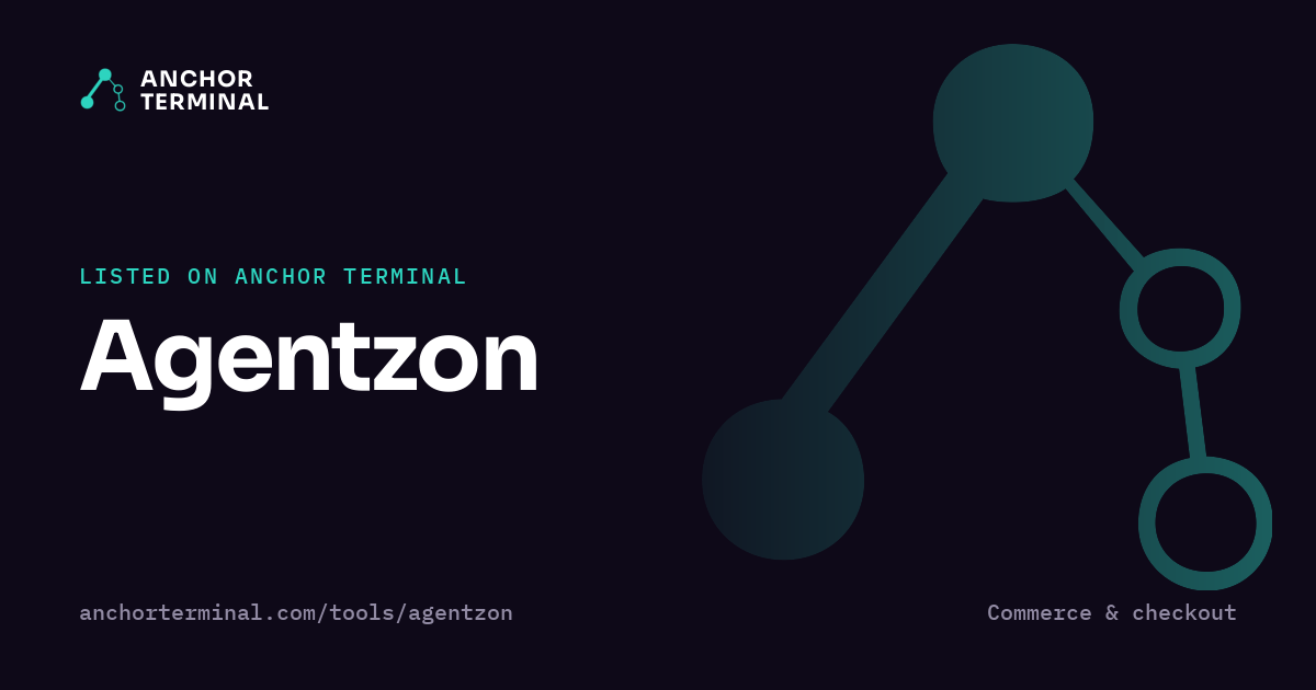 Agentzon, listed on Anchor Terminal, dark sharing image