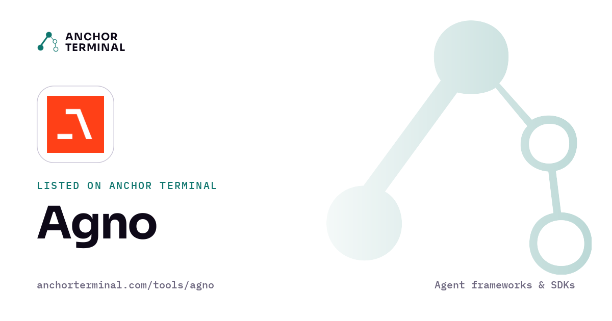 Agno, listed on Anchor Terminal, light sharing image