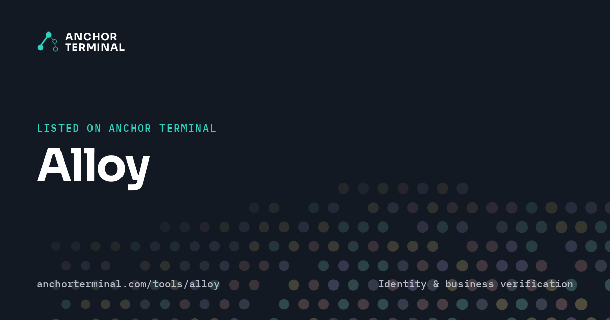 Alloy, listed on Anchor Terminal, dark sharing image