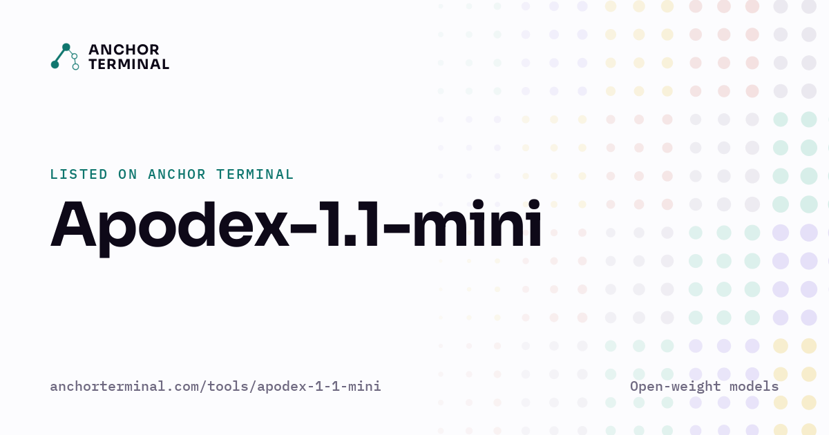 Apodex-1.1-mini, listed on Anchor Terminal, light sharing image