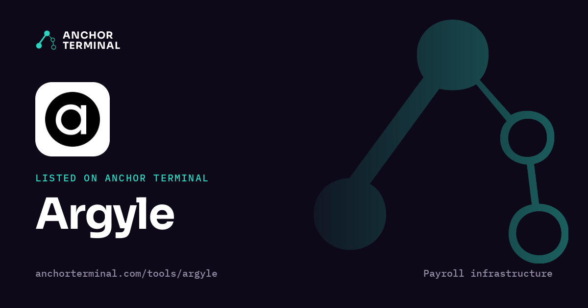 Argyle, listed on Anchor Terminal, dark sharing image