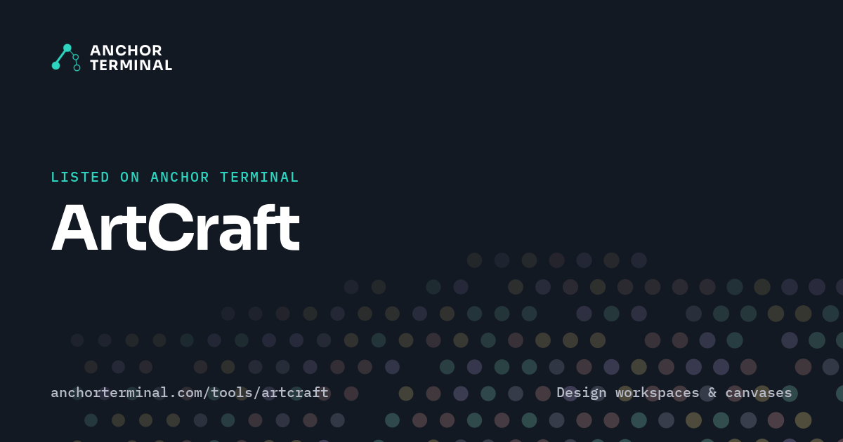 ArtCraft, listed on Anchor Terminal, dark sharing image