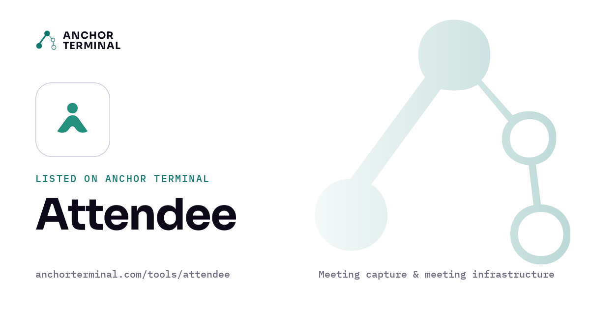 Attendee, listed on Anchor Terminal, light sharing image