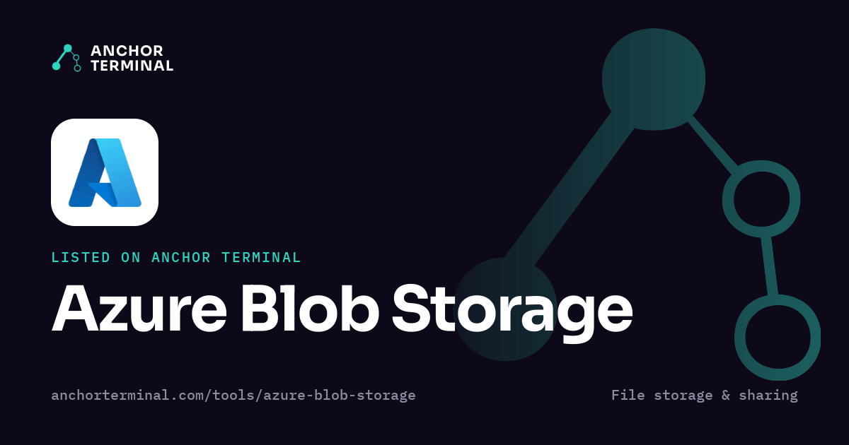Azure Blob Storage, listed on Anchor Terminal, dark sharing image