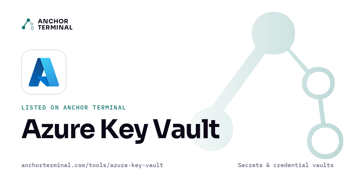 Azure Key Vault, listed on Anchor Terminal, light sharing image