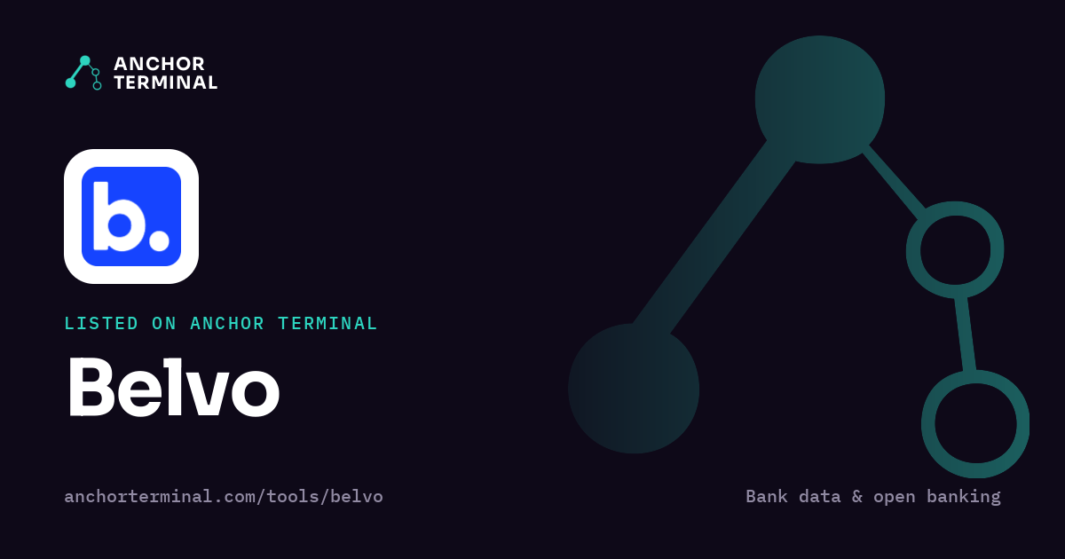 Belvo, listed on Anchor Terminal, dark sharing image