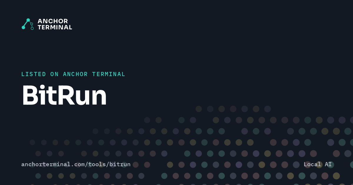 BitRun, listed on Anchor Terminal, dark sharing image