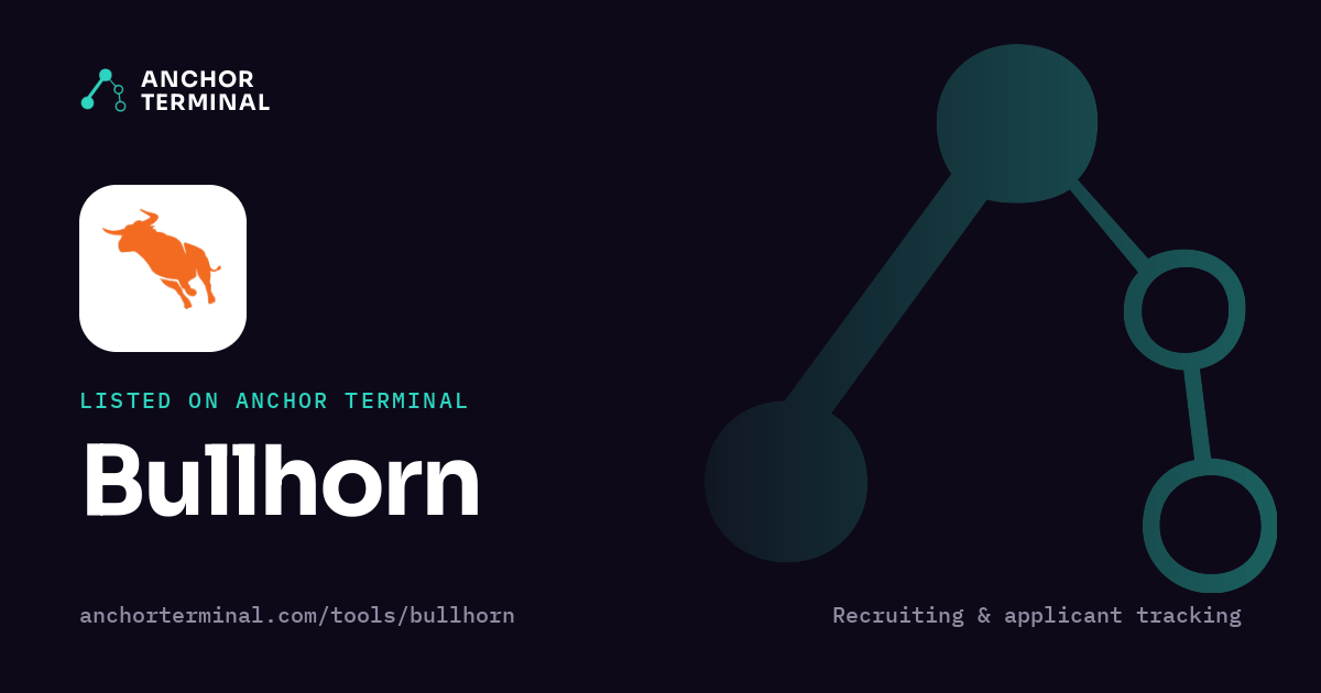 Bullhorn, listed on Anchor Terminal, dark sharing image