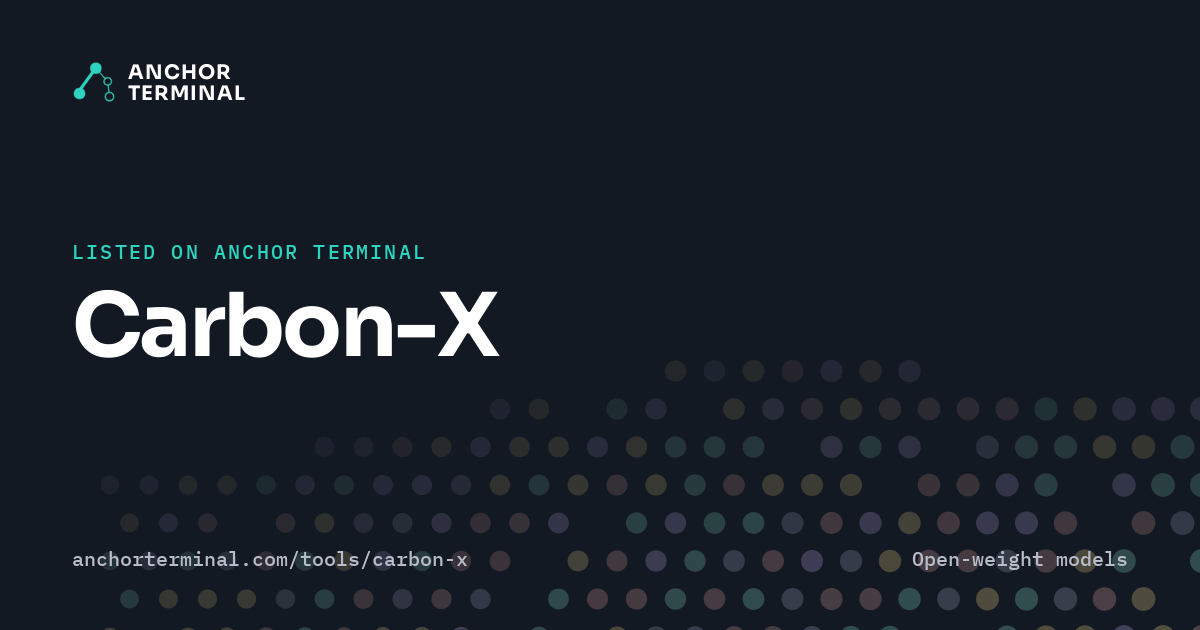 Carbon-X, listed on Anchor Terminal, dark sharing image