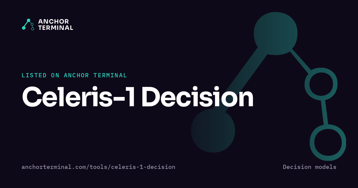 Celeris-1 Decision, listed on Anchor Terminal, dark sharing image