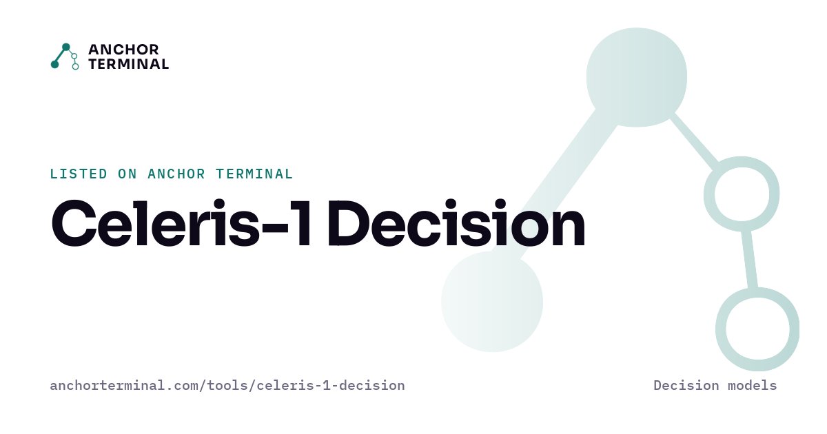Celeris-1 Decision, listed on Anchor Terminal, light sharing image
