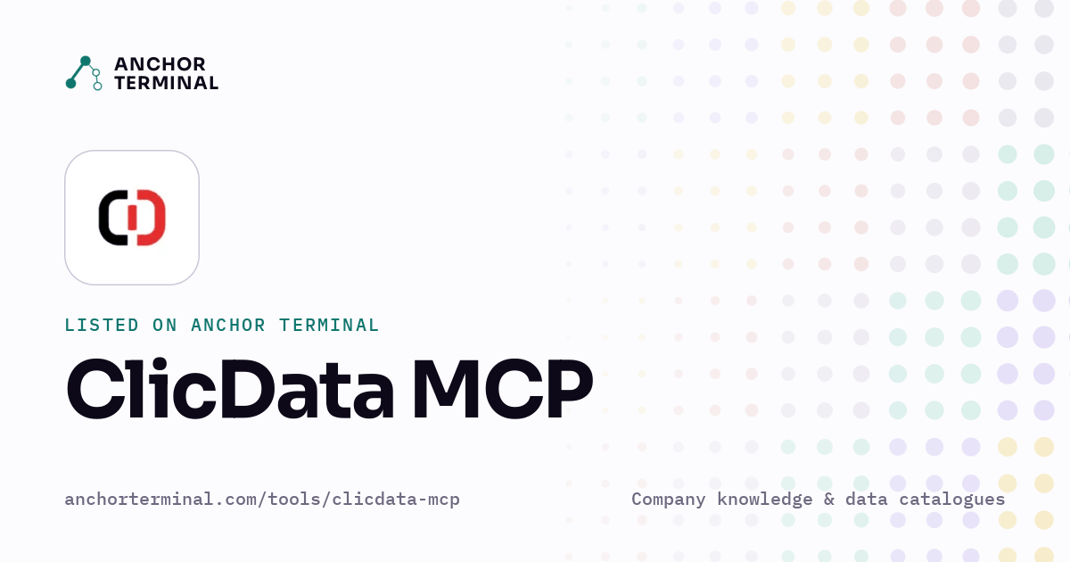ClicData MCP, listed on Anchor Terminal, light sharing image
