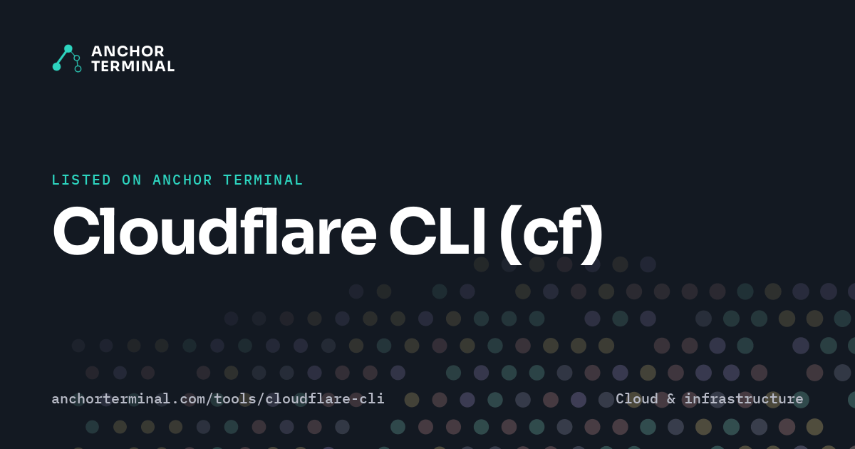 Cloudflare CLI (cf), listed on Anchor Terminal, dark sharing image
