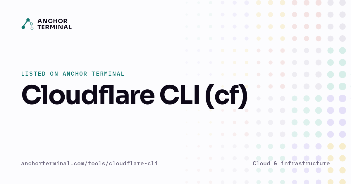 Cloudflare CLI (cf), listed on Anchor Terminal, light sharing image