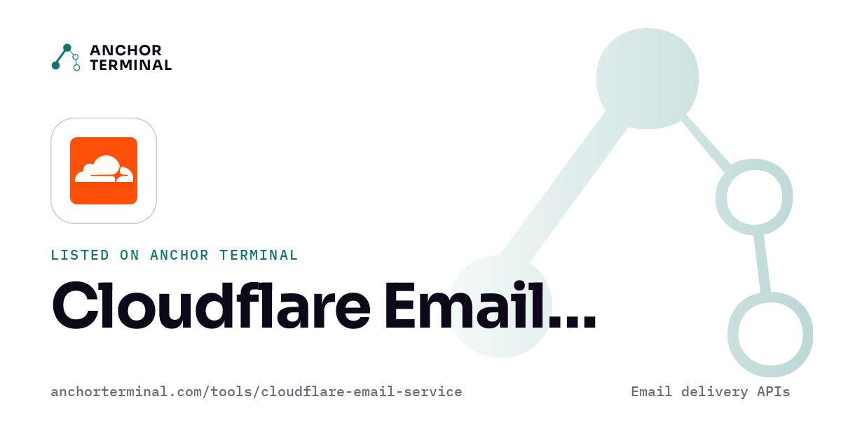 Cloudflare Email Service, listed on Anchor Terminal, light sharing image