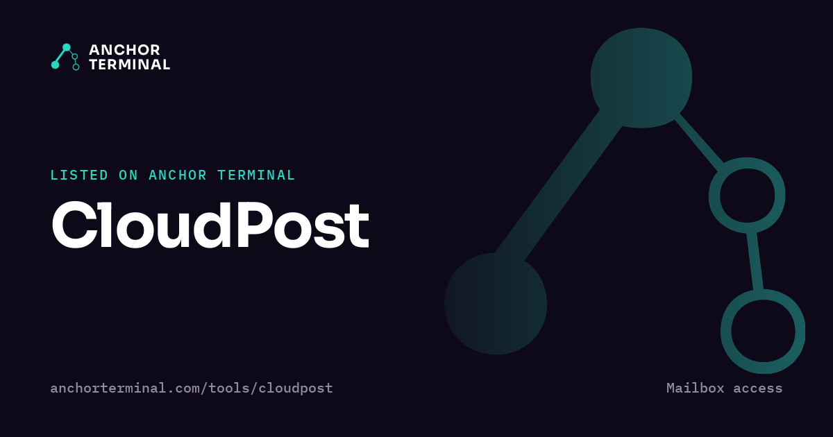 CloudPost, listed on Anchor Terminal, dark sharing image