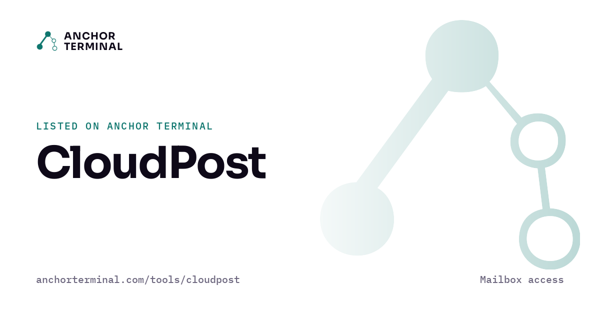 CloudPost, listed on Anchor Terminal, light sharing image