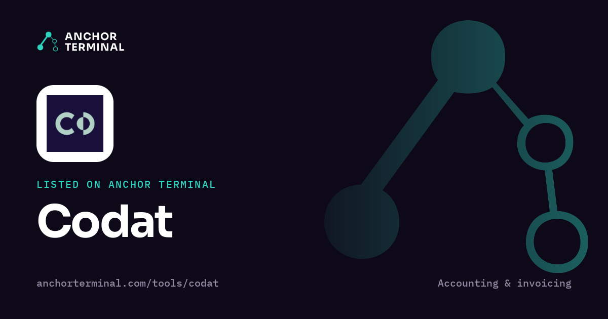 Codat, listed on Anchor Terminal, dark sharing image