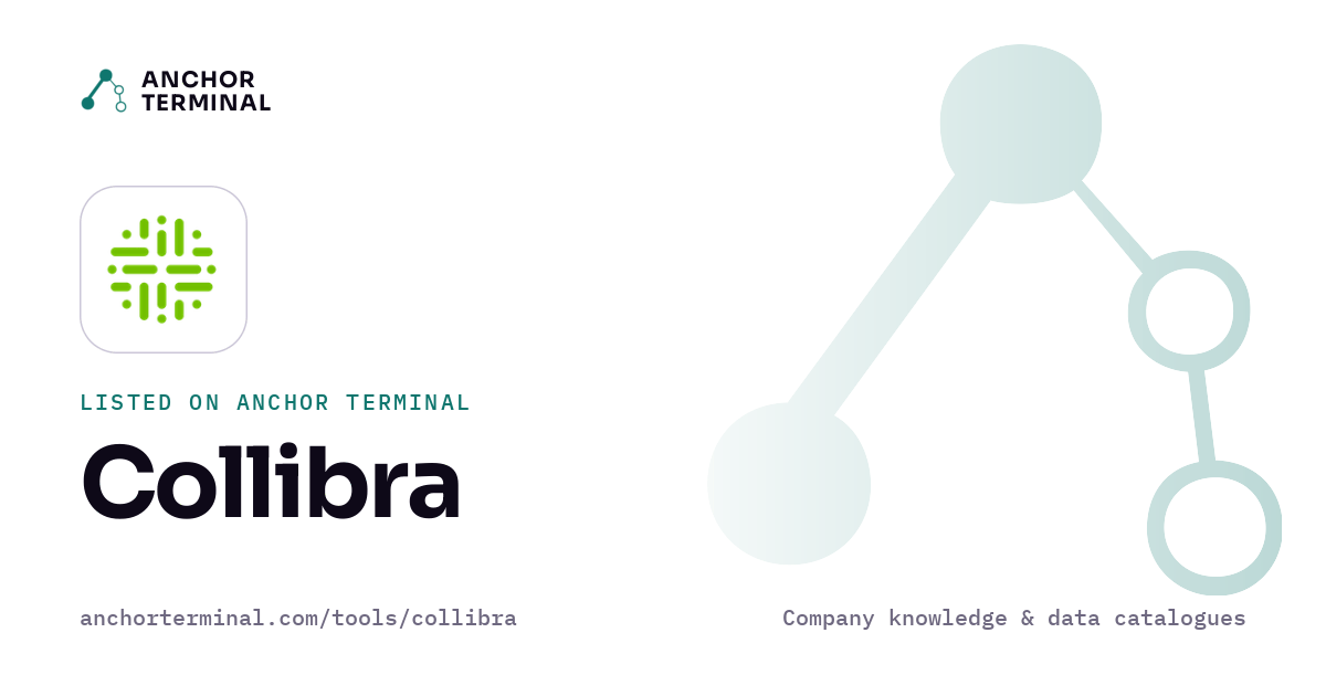 Collibra, listed on Anchor Terminal, light sharing image