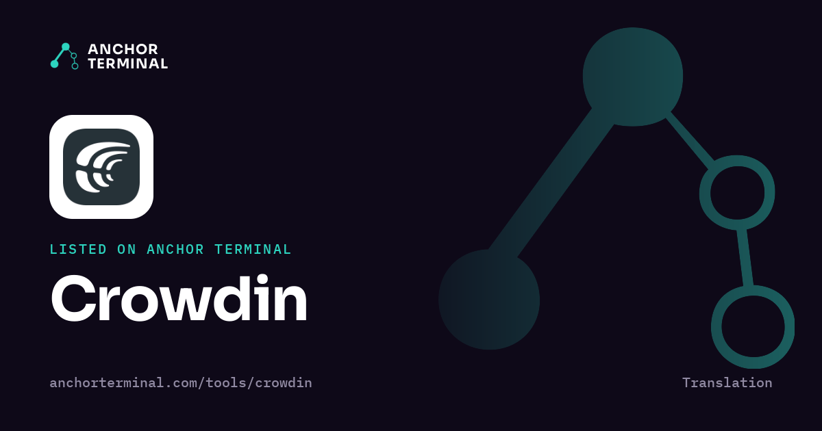 Crowdin, listed on Anchor Terminal, dark sharing image
