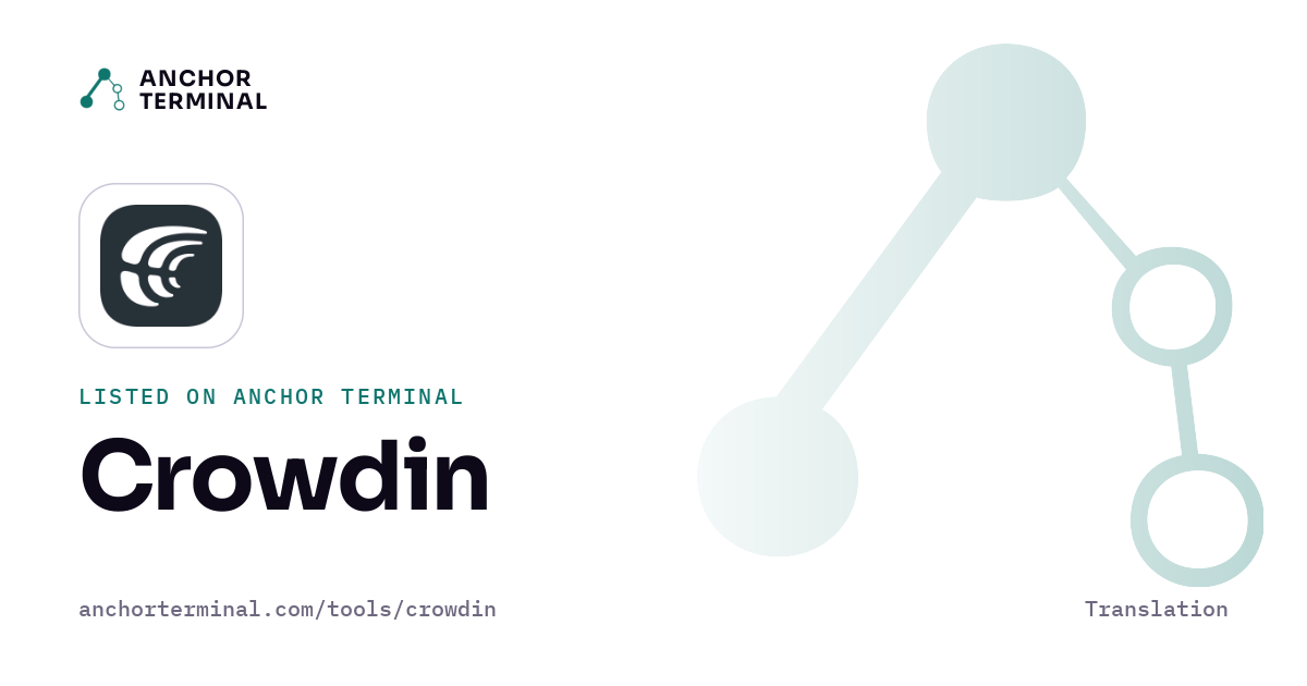 Crowdin, listed on Anchor Terminal, light sharing image