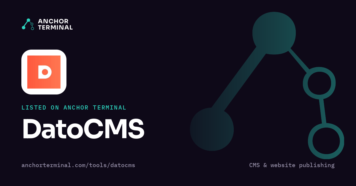 DatoCMS, listed on Anchor Terminal, dark sharing image
