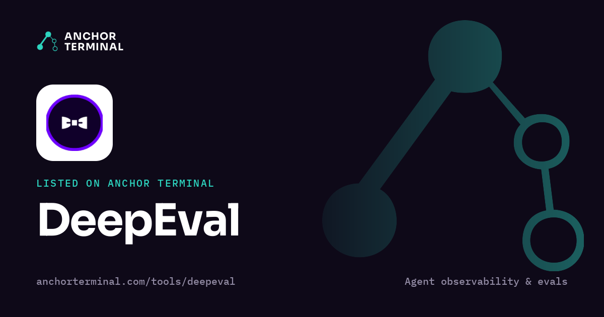 DeepEval, listed on Anchor Terminal, dark sharing image