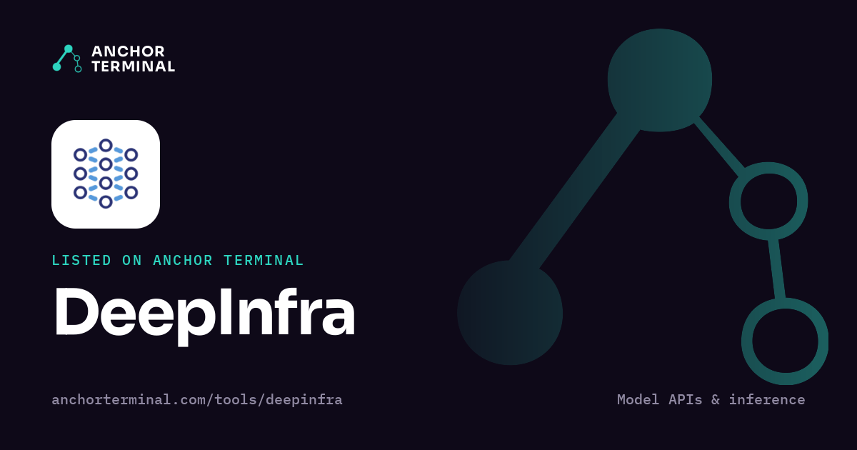 DeepInfra, listed on Anchor Terminal, dark sharing image