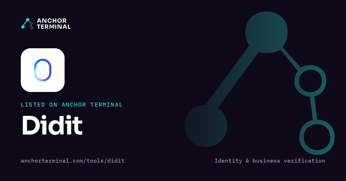 Didit, listed on Anchor Terminal, dark sharing image