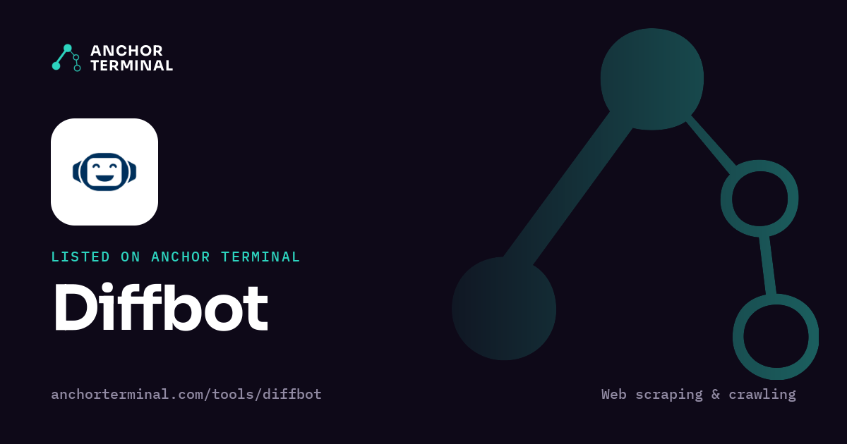 Diffbot, listed on Anchor Terminal, dark sharing image