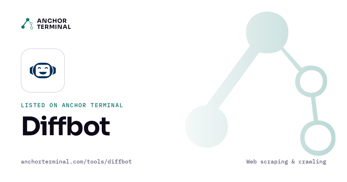 Diffbot, listed on Anchor Terminal, light sharing image