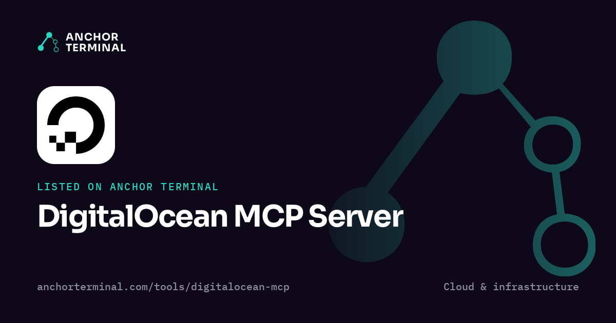 DigitalOcean MCP Server, listed on Anchor Terminal, dark sharing image