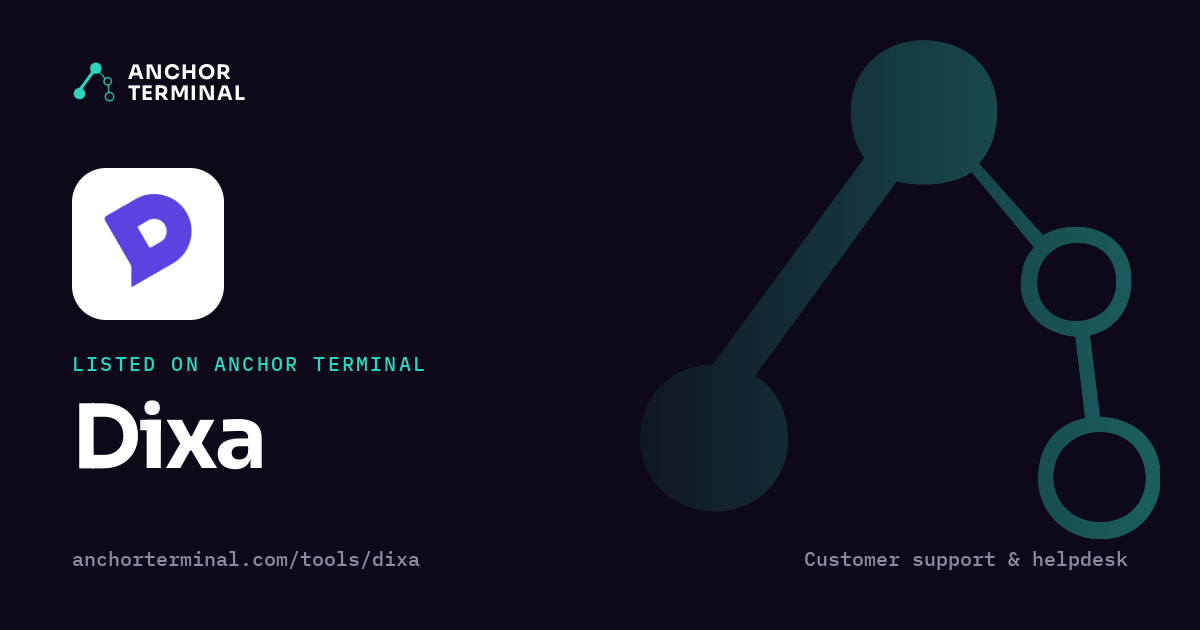 Dixa, listed on Anchor Terminal, dark sharing image
