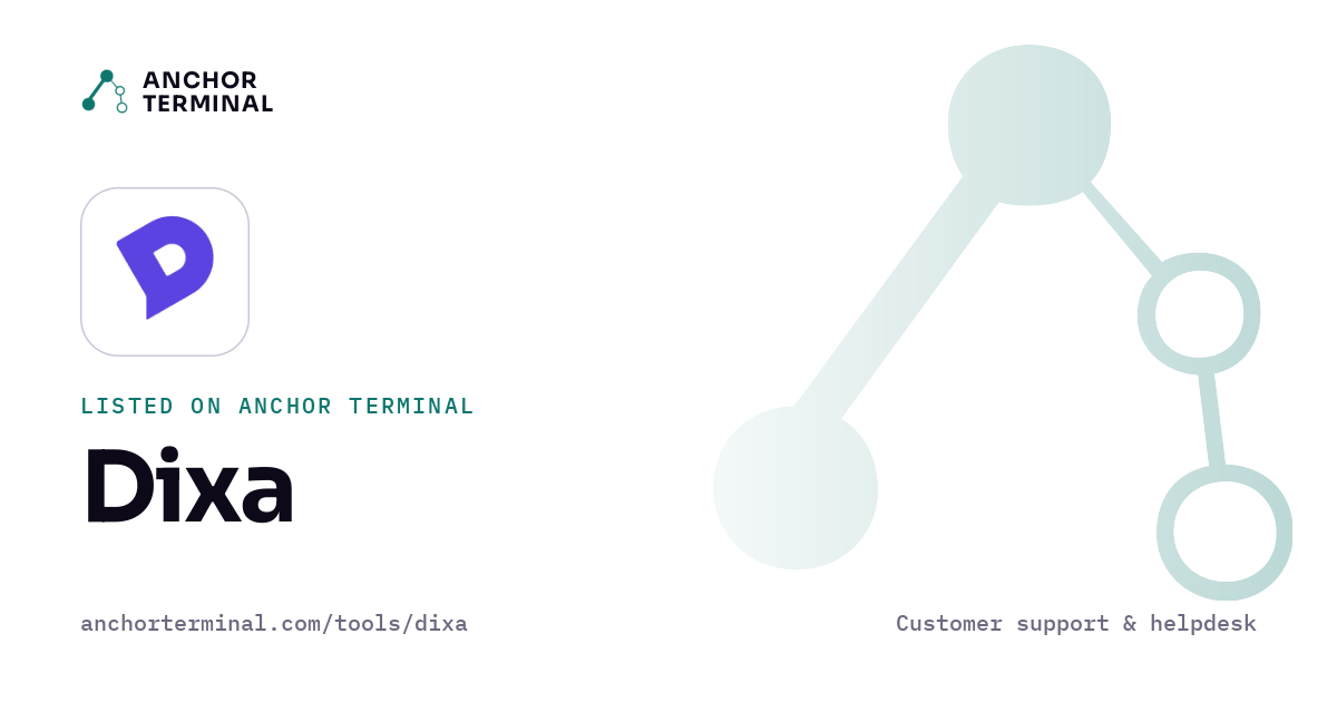 Dixa, listed on Anchor Terminal, light sharing image