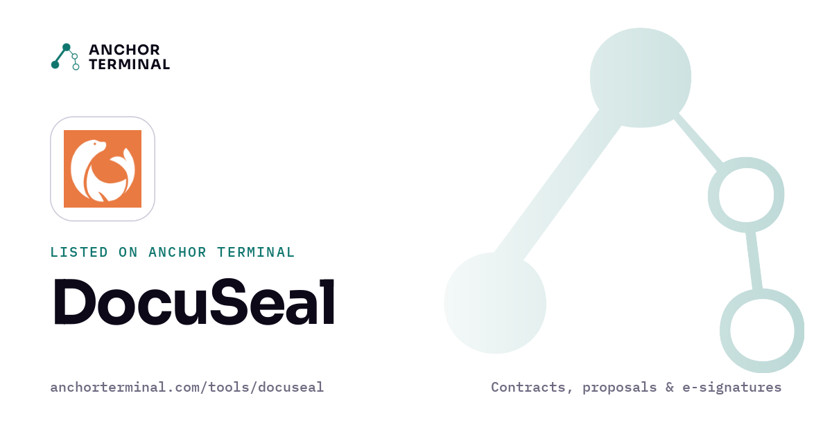 DocuSeal, listed on Anchor Terminal, light sharing image