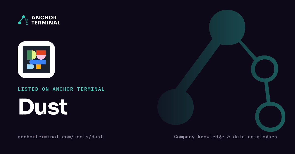 Dust, listed on Anchor Terminal, dark sharing image