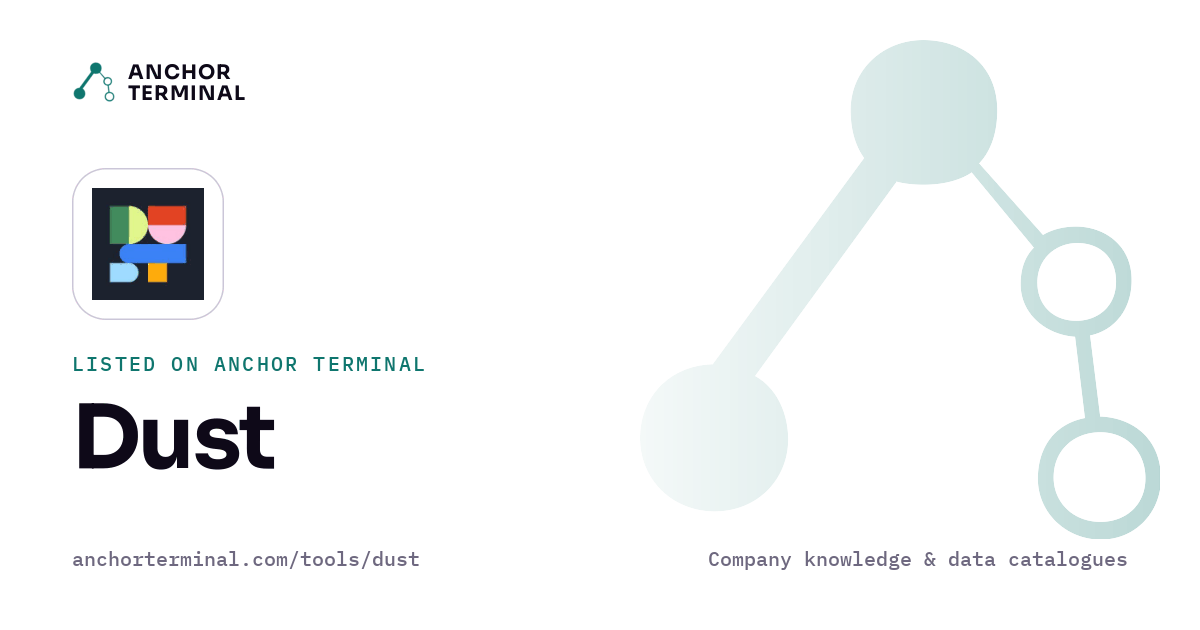 Dust, listed on Anchor Terminal, light sharing image