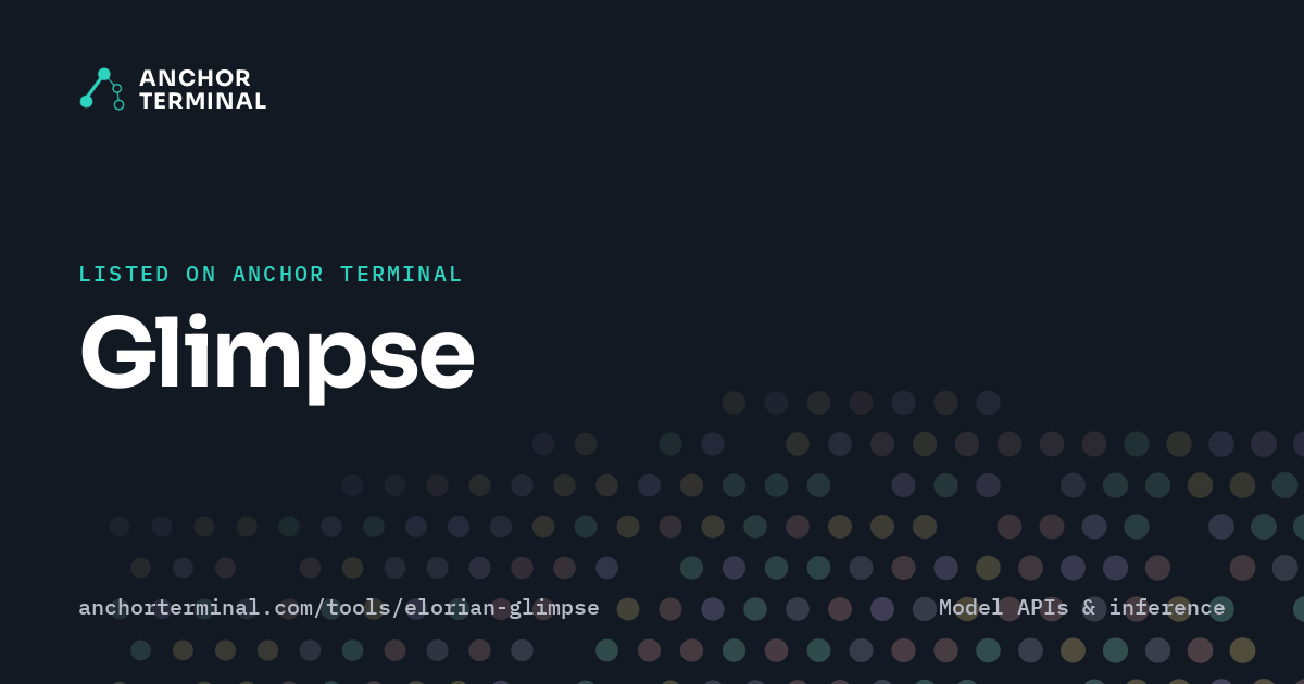Glimpse, listed on Anchor Terminal, dark sharing image