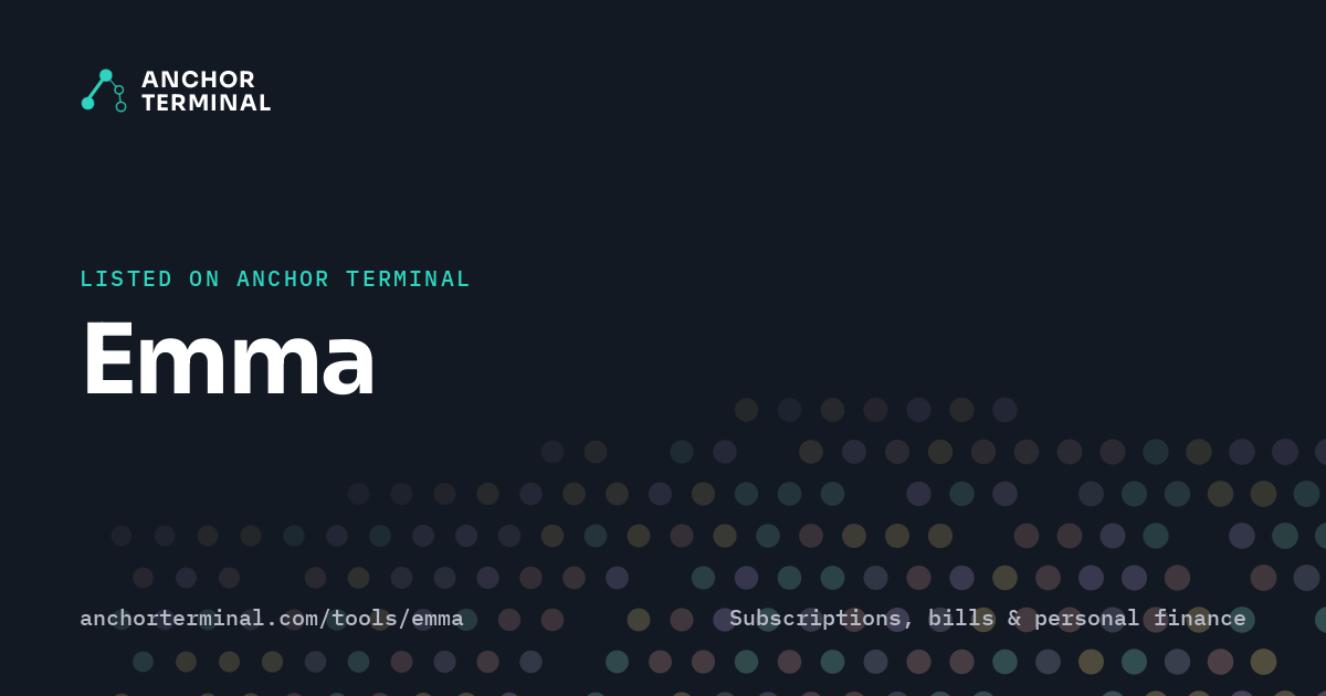 Emma, listed on Anchor Terminal, dark sharing image