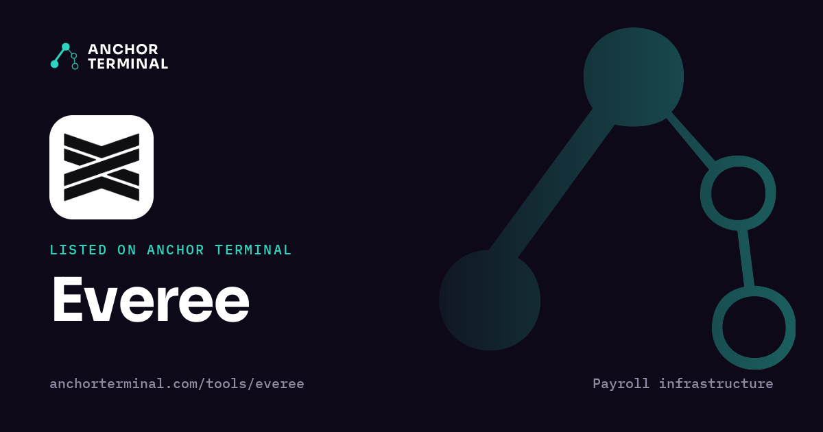 Everee, listed on Anchor Terminal, dark sharing image