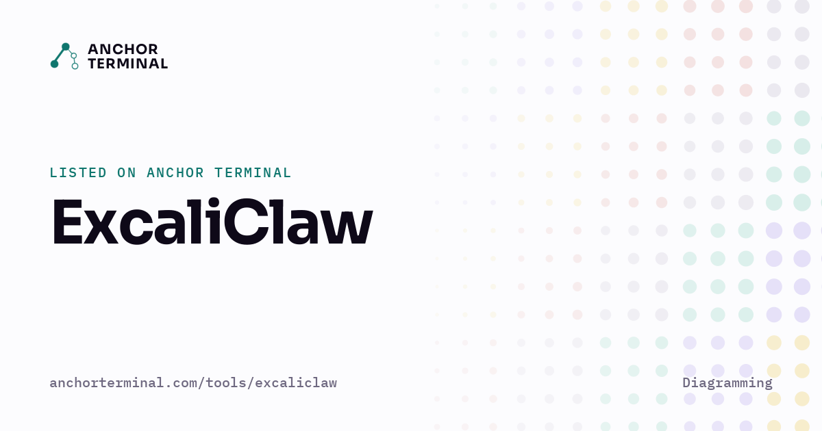 ExcaliClaw, listed on Anchor Terminal, light sharing image