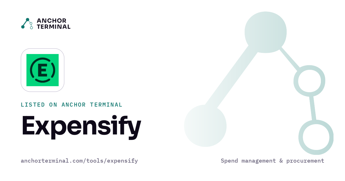 Expensify, listed on Anchor Terminal, light sharing image