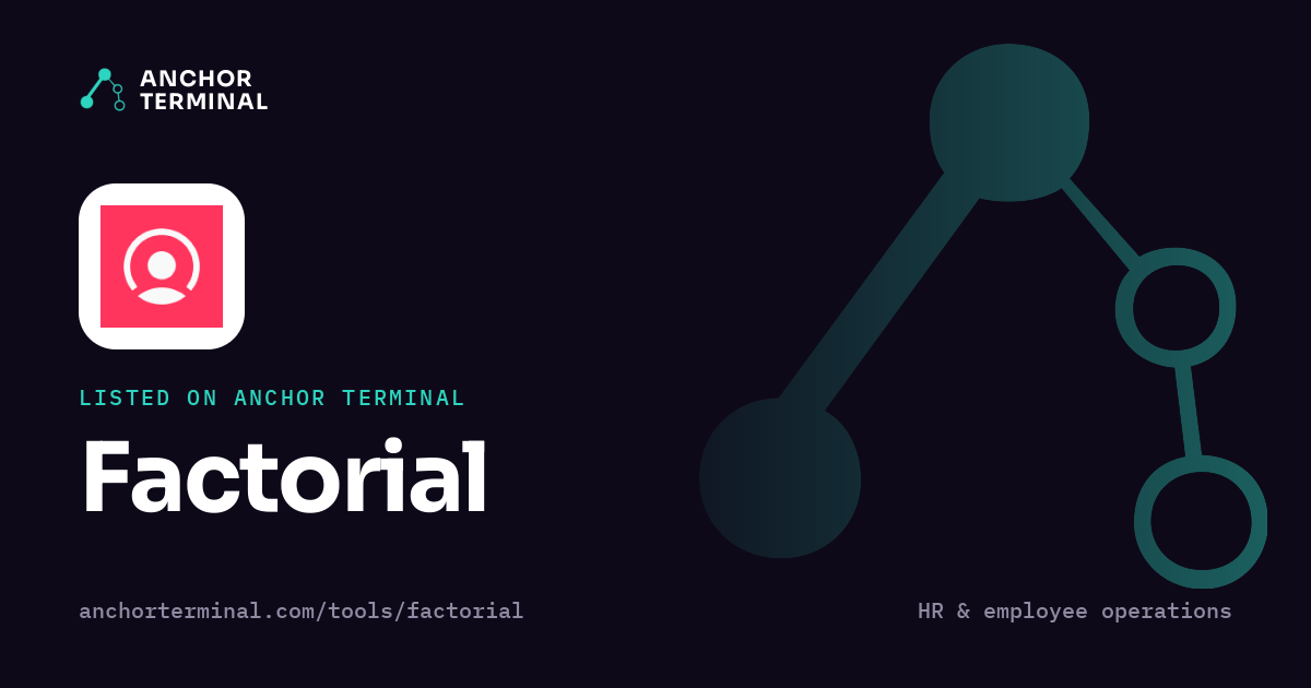 Factorial, listed on Anchor Terminal, dark sharing image