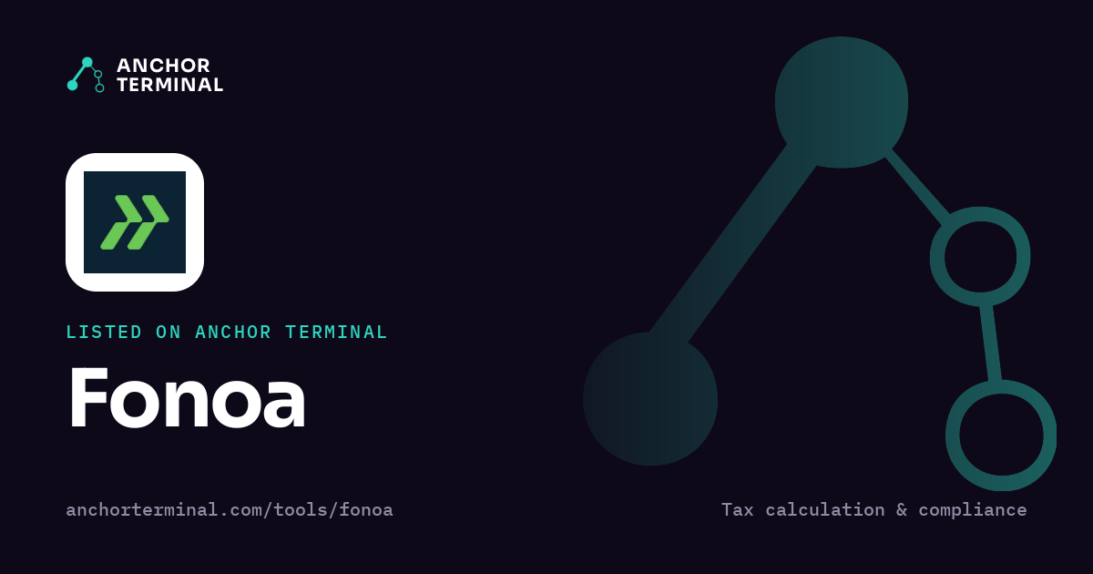 Fonoa, listed on Anchor Terminal, dark sharing image