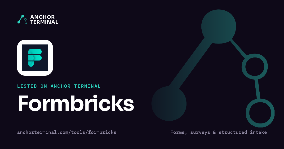 Formbricks, listed on Anchor Terminal, dark sharing image