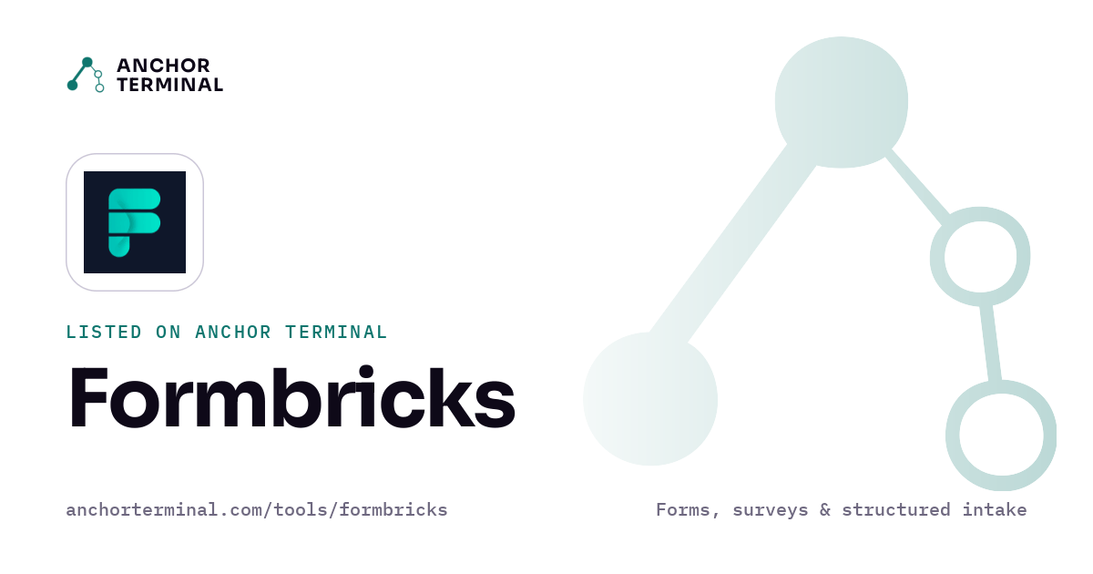 Formbricks, listed on Anchor Terminal, light sharing image