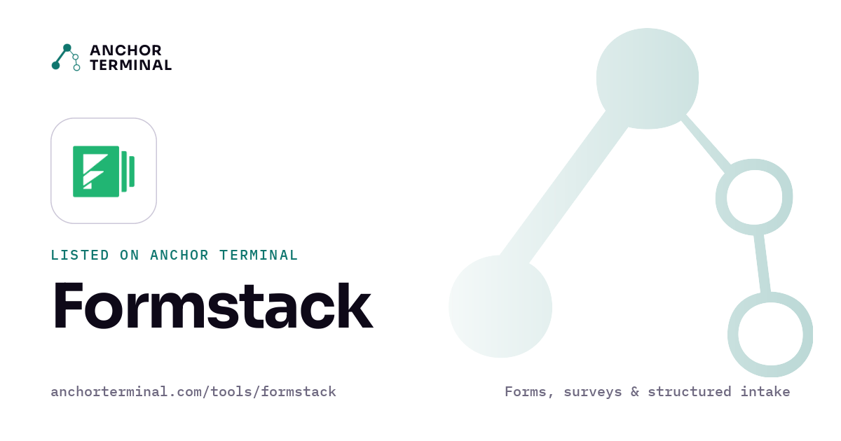 Formstack, listed on Anchor Terminal, light sharing image